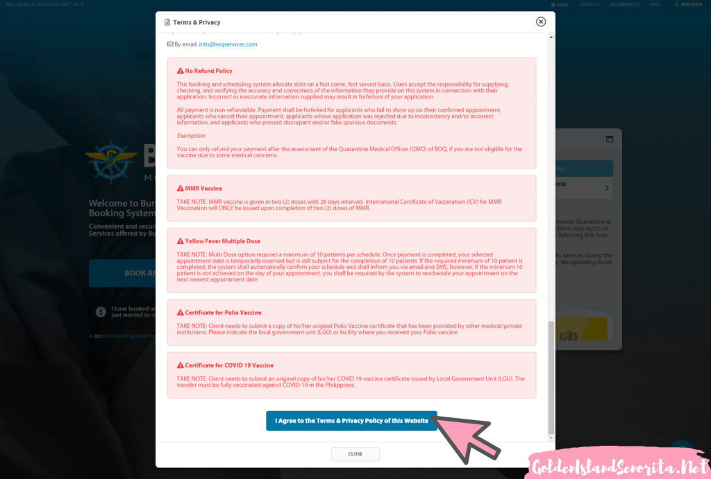 bureau of quarantine website how to get International Certificate of Vaccination