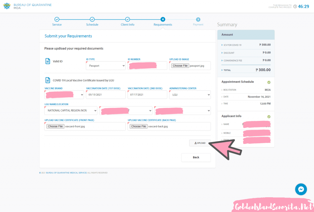 bureau of quarantine website how to get International Certificate of Vaccination
