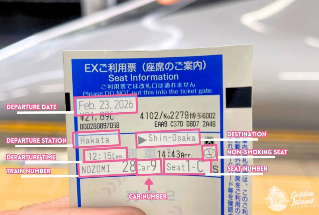 shinkansen ticket hakata shin osaka 001 Shinkansen Travel Guide: My Exciting Bullet Train Experience from Fukuoka to Osaka Fukuoka, Hakata, Japan, Japan Travel Guide, Osaka